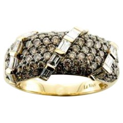 Ring Featuring Vanilla Diamonds, Chocolate Diamonds Set in 14k Honey Gold