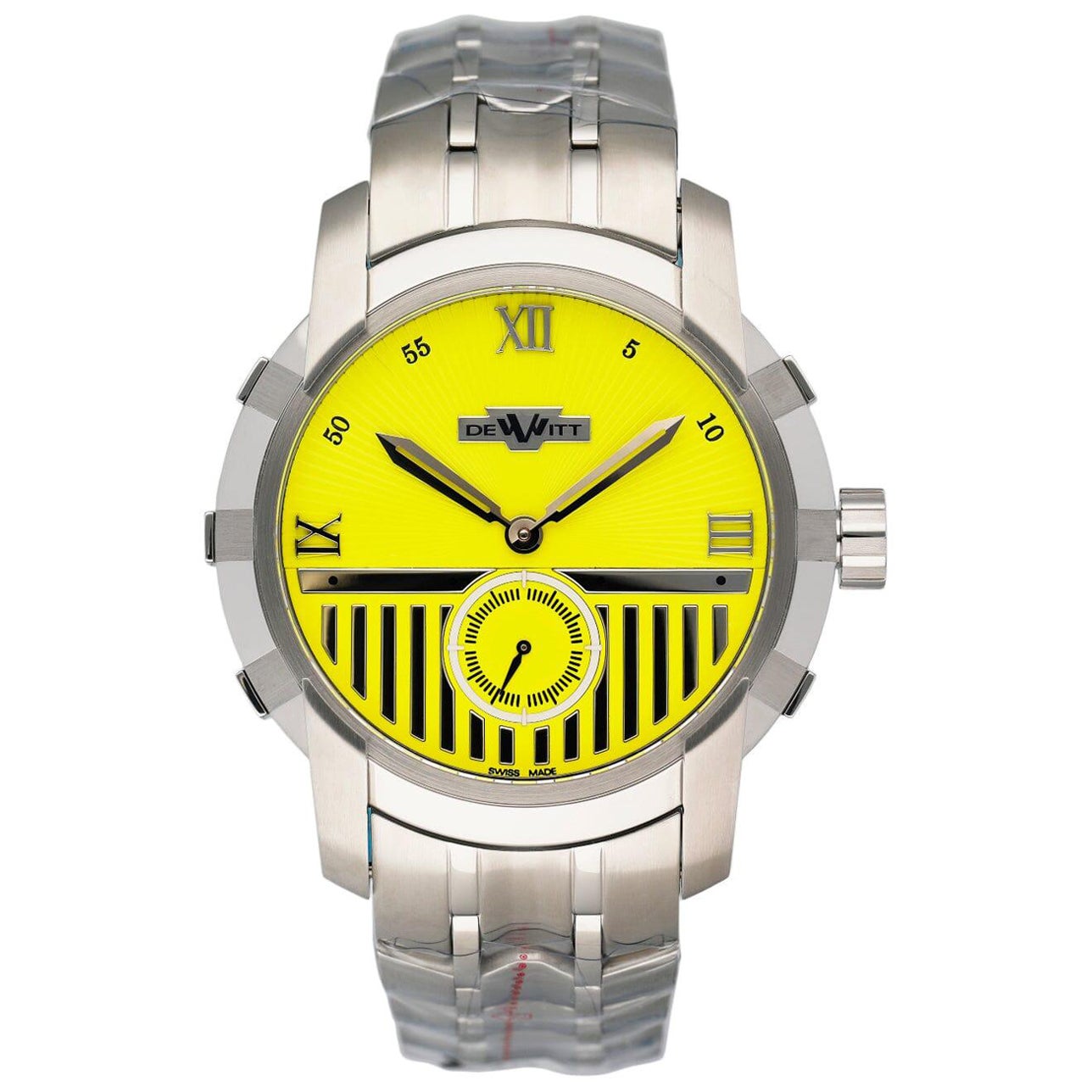 Dewitt Glorious Knight FTV.PTS.006.S Yellow Dial Mens Watch Box Papers