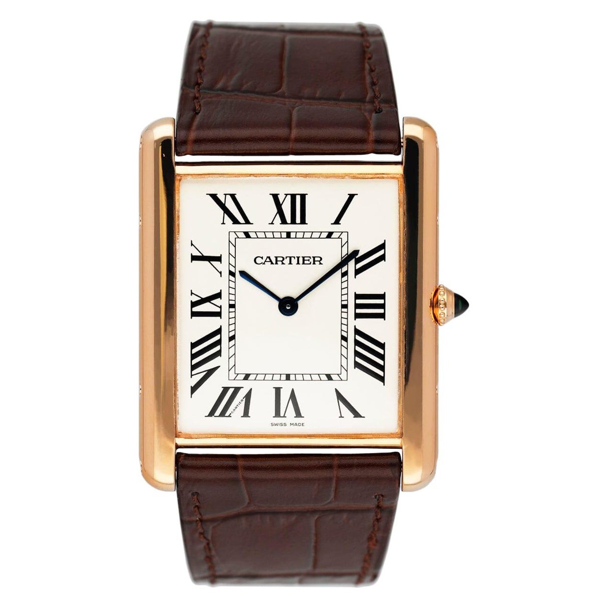 Cartier Tank Louis XL WT200005 Diamond 18k Rose Gold Mens Watch Box