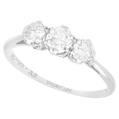 Antique 0.75 Carat Diamond and Platinum Trilogy Ring
