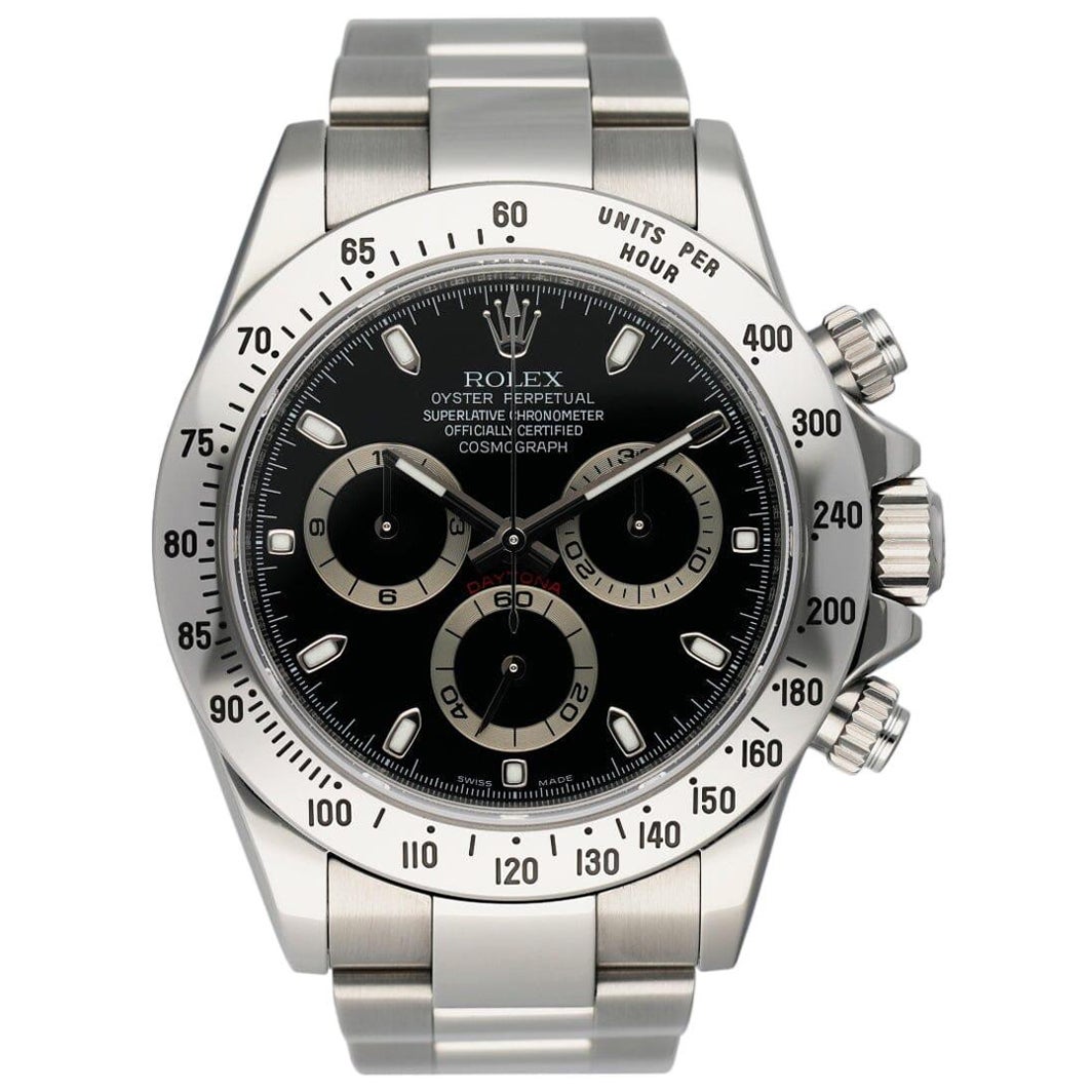 Rolex Daytona Black Dial Chronograph Steel Mens Watch 116520 For Sale ...