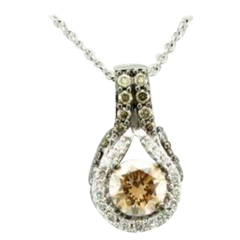 Pendentif en or 14 carats serti de diamants chocolat et de diamants Vanilla