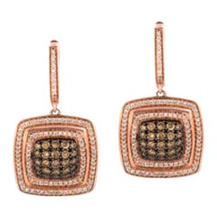 Earrings Featuring Chocolate and Vanilla Diamonds Set in 14k Gold