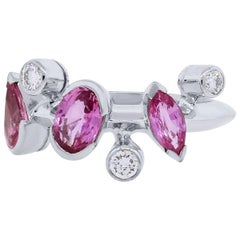 Cartier Meli Melo Pink Sapphire Diamond Platinum Ring