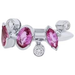 Cartier Meli Melo Pink Sapphire Diamond Platinum Ring 5