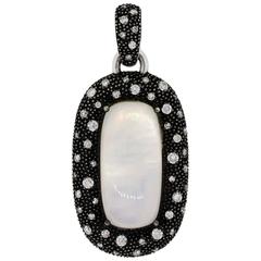 David Yurman Moonstone Diamond Melange Sterling Silver Pendant