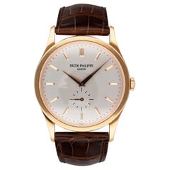 Patek Philippe Calatrava 5196R 18k Rose Gold Mens Watch Box Papers