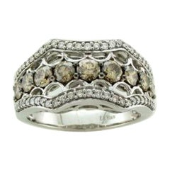 Ring Featuring Chocolate Diamonds, Vanilla Diamonds Set in 14k Vanilla Gold