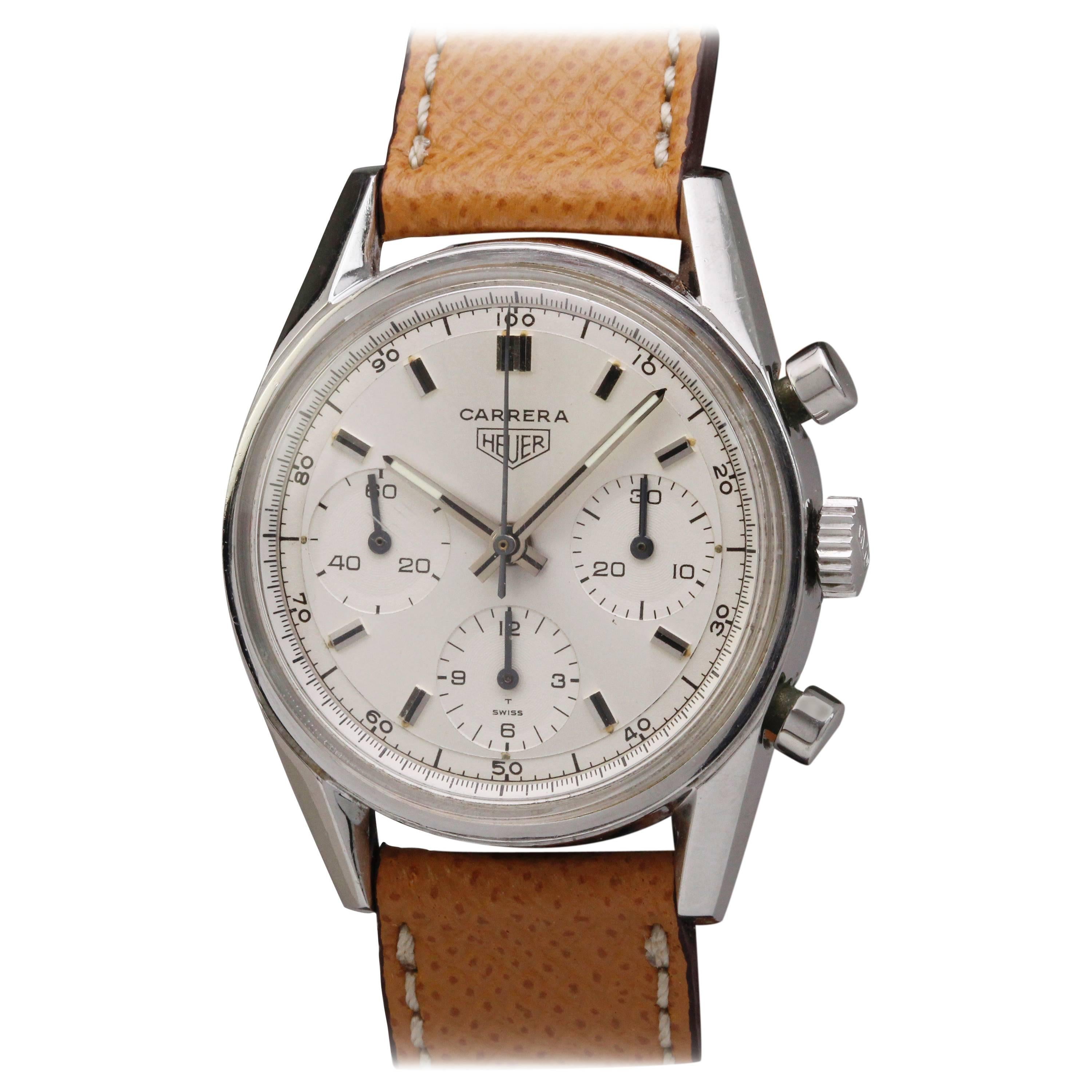 Heuer Carrera Stainless Steel Chronograph Wristwatch