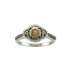 Ring Featuring Chocolate Diamonds, Vanilla Diamonds Set in 14k Vanilla Gold