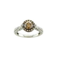 Ring Featuring Chocolate Diamonds, Vanilla Diamonds Set in 14k Vanilla Gold