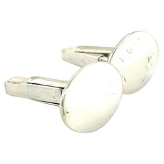 Bulgari Bvlgari Estate Engraveable Mens Cufflinks Sterling Silver