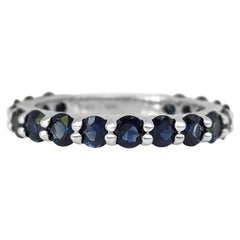 $1 No Reserve, 2.14cttw Sapphire 3/4 Eternity Band, 14 Karat White Gold Ring