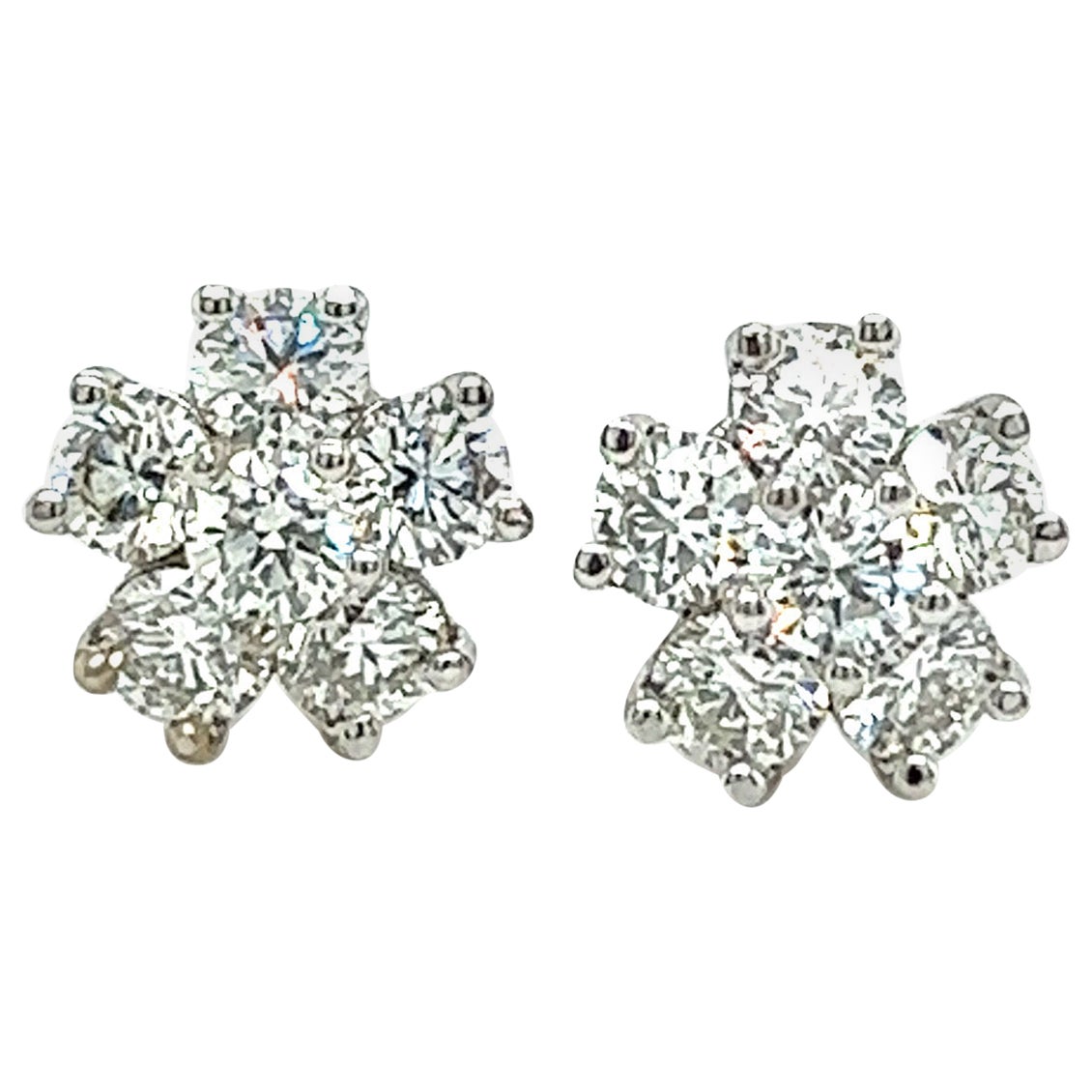 2.25 Carat Natural Diamond Earrings For Sale