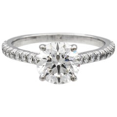 Tiffany & Co. Platin Novo Verlobungsring mit rundem Diamant 1,31 Karat Tw I IF