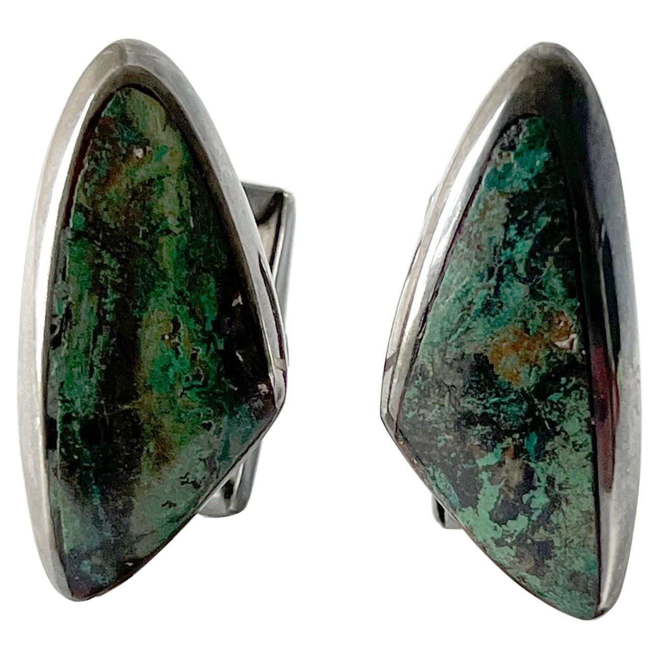 1950s Enrique Ledesma Azurite Malachite Modernist Cufflinks