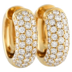 Lb Exclusive 18k Yellow Gold 2.0 Carat Diamond Hoop Earrings