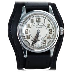 Rolex Stainless Steel Oyster Lipton Manual Wind Wristwatch 