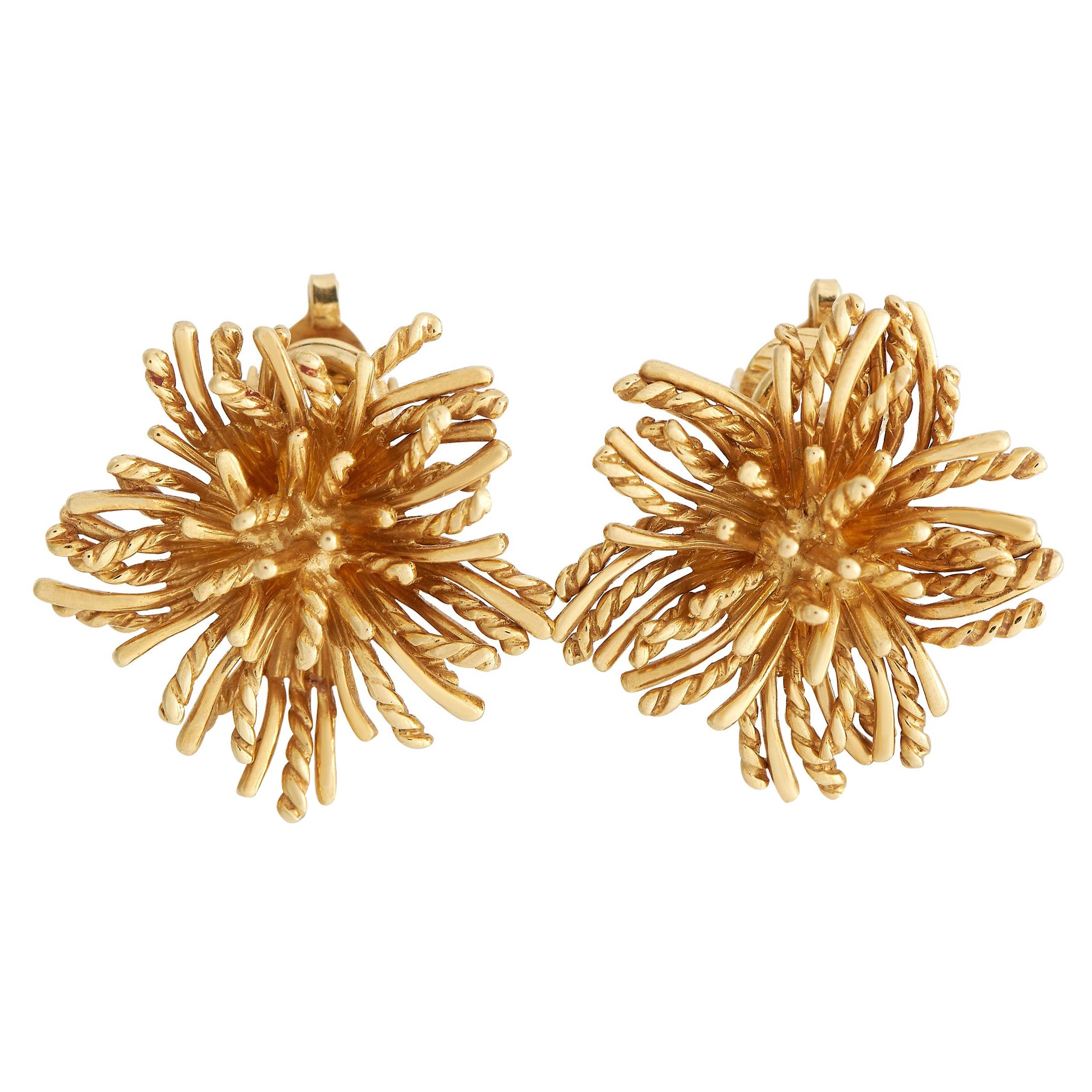 Tiffany & Co. 18Karat Yellow Gold Anemone Earrings