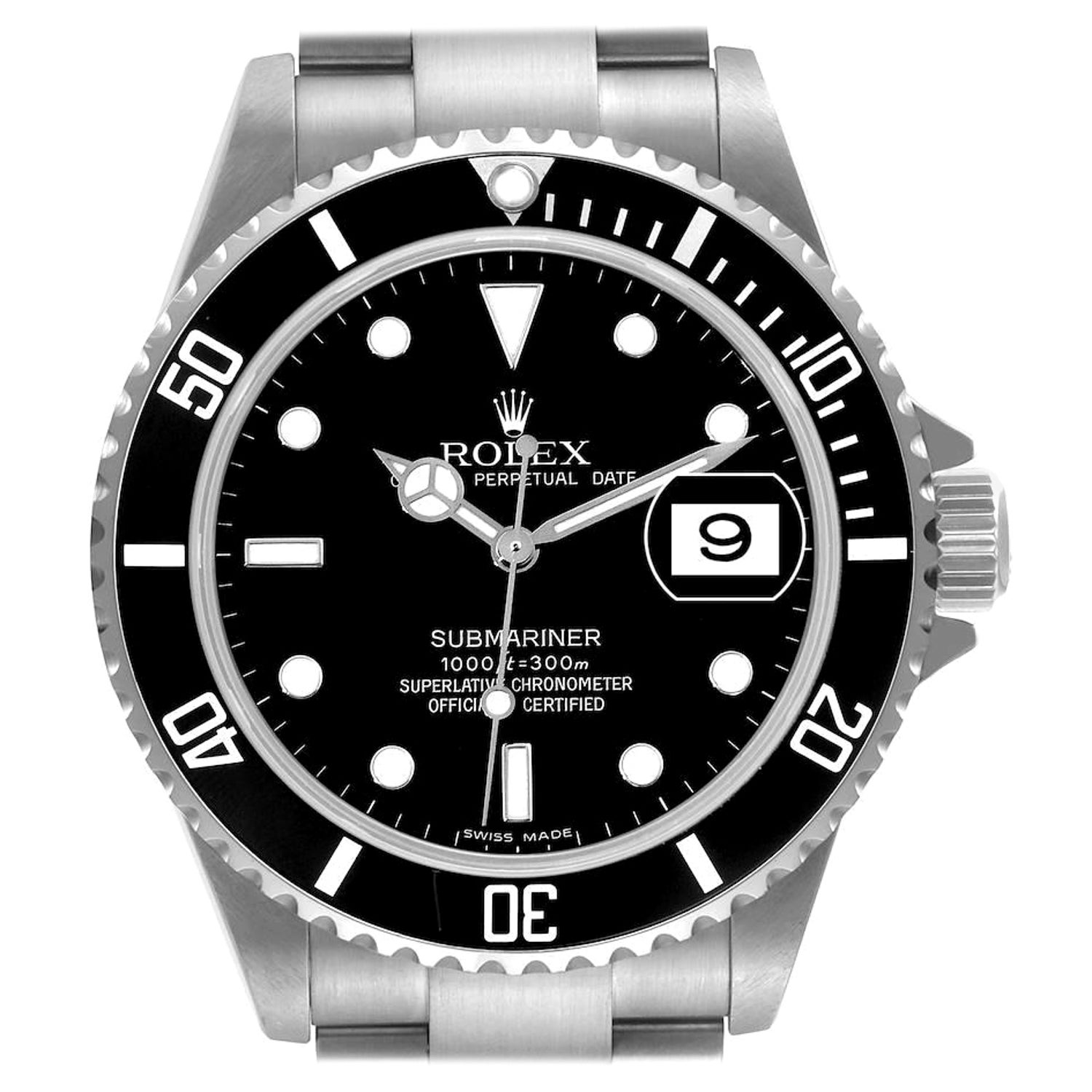 Rolex Submariner Date Black Dial Steel Mens Watch 16610 Box Papers For Sale  at 1stDibs | rolex mens submariner date 16610, rolex submariner black face,  16610 submariner