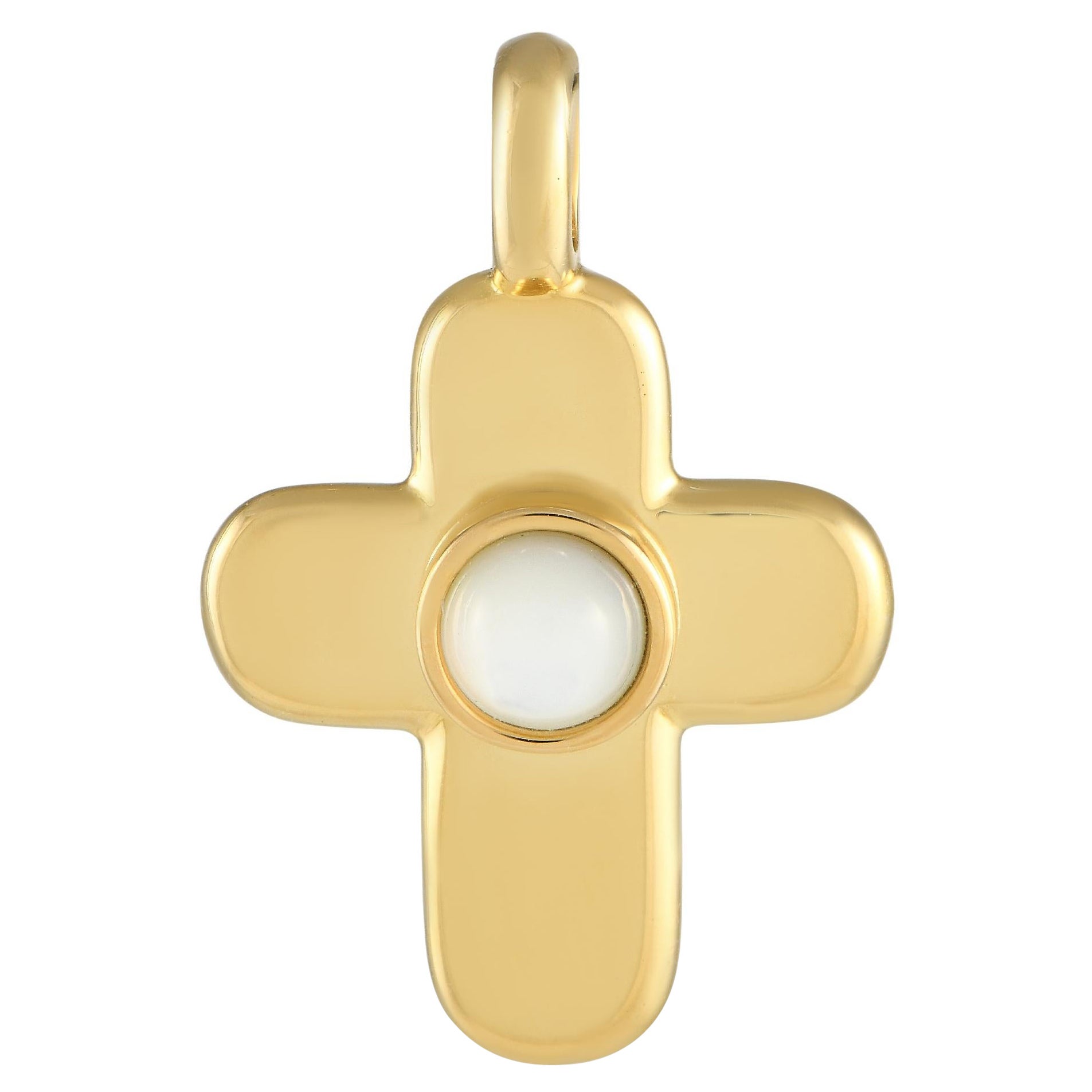 Van Cleef & Arpels 18Karat Yellow Gold Mother of Pearl Cross Pendant