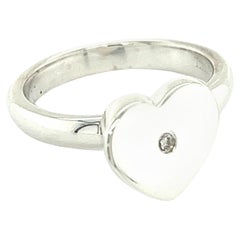 Vintage Tiffany & Co. Authentic Estate Heart Diamond Ring Silver