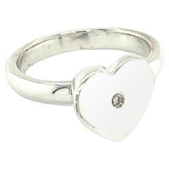 Tiffany & Co Authentic Estate Heart Diamond Ring Silver