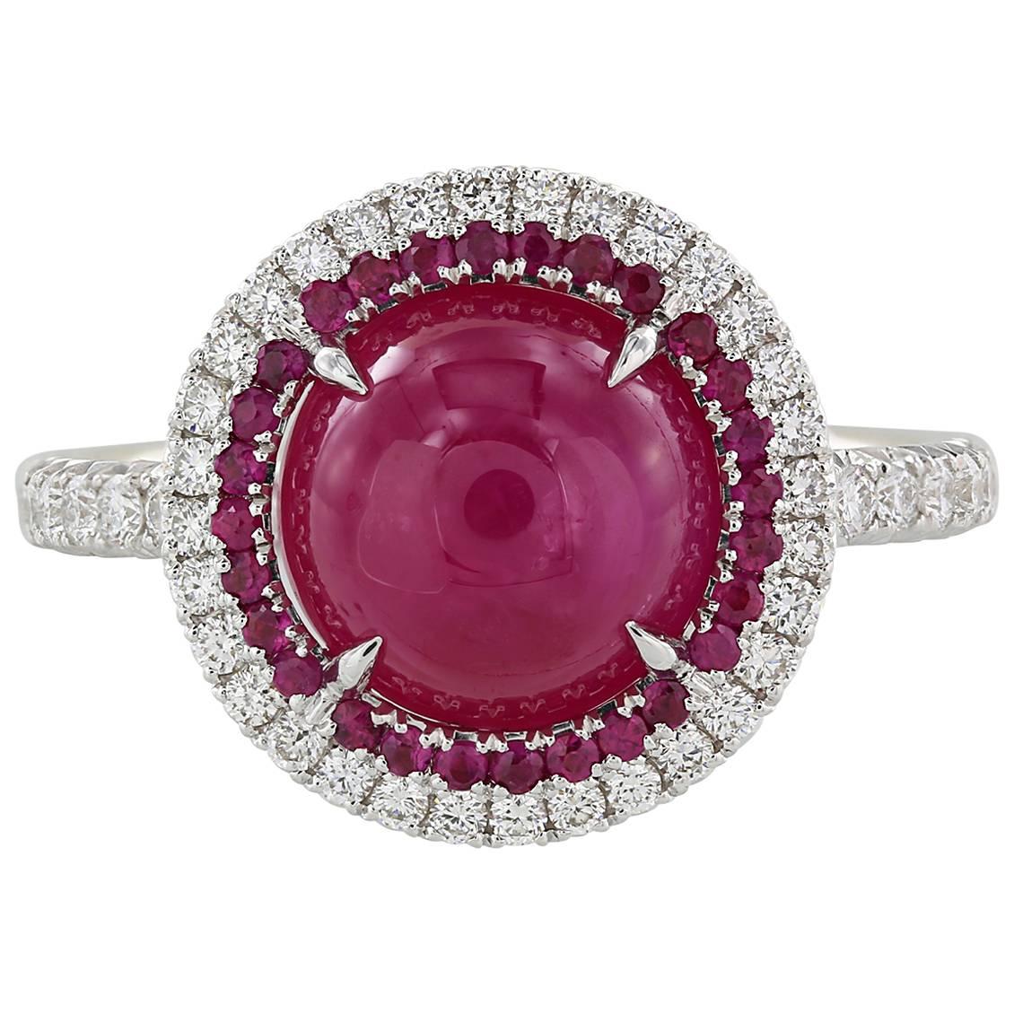 4.81 Carat Burmese Ruby Diamond Gold Ring