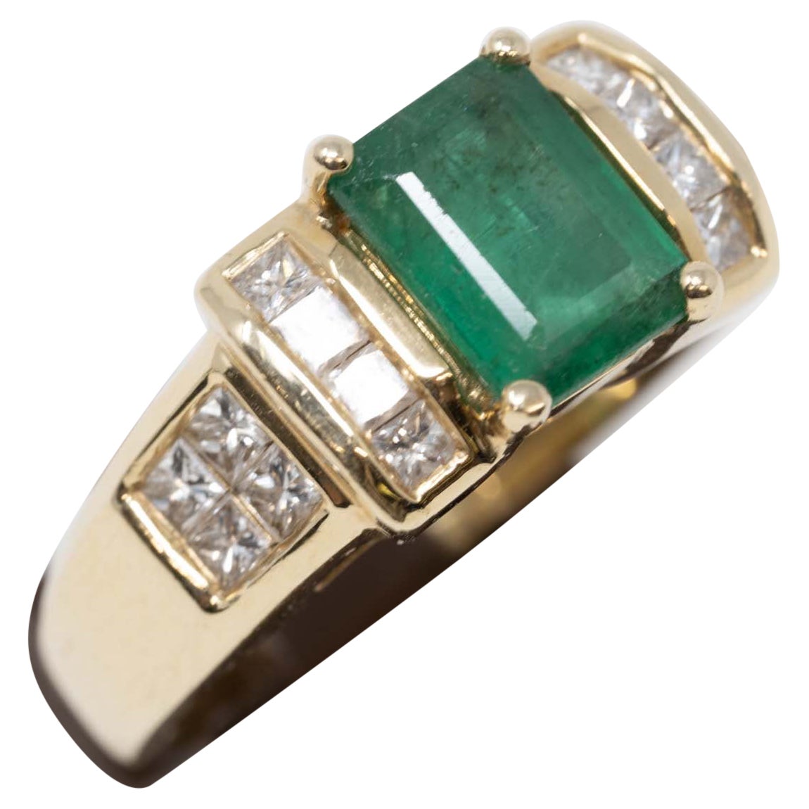 Effy Jewelry N.Y. Bague en or 14k avec émeraude et diamant