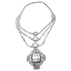 NWT $ 366, 747 Rare Fancy 18 Karat Gold Gorgeous 40CT Diamond Drop Necklace