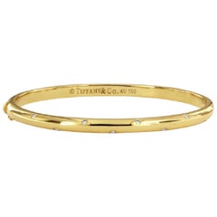 Tiffany & Co.18k Yellow Gold Diamond Etoile Bangle Bracelet, Medium Size
