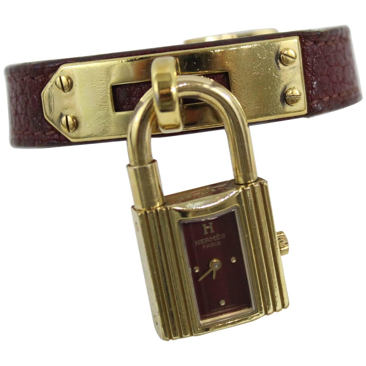 Hermes Gold Plated Kelly Watch 