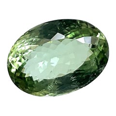  9,60 Karat grüner Turmalin oval facettiert geschliffener Stein natürlicher Edelstein für Ring
