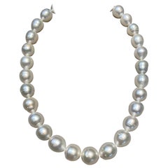 Eostre Australian South Sea Circle Pearl Strand Necklace with White Gold Clasp