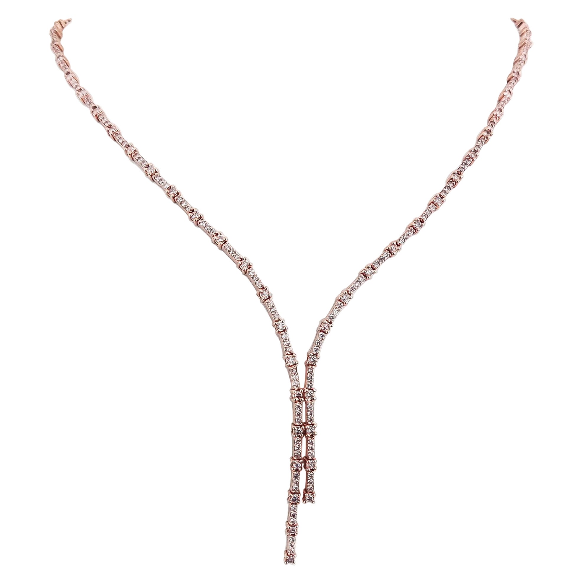 NO RESERVE 2.30 Carat Round Brilliant Pink Diamond Necklace 14k Rose Gold