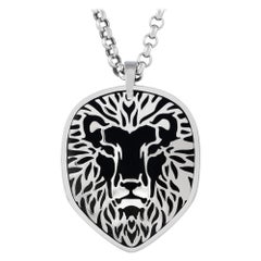 Carrara Y Carrara 18k White Gold Lion Pendant Necklace