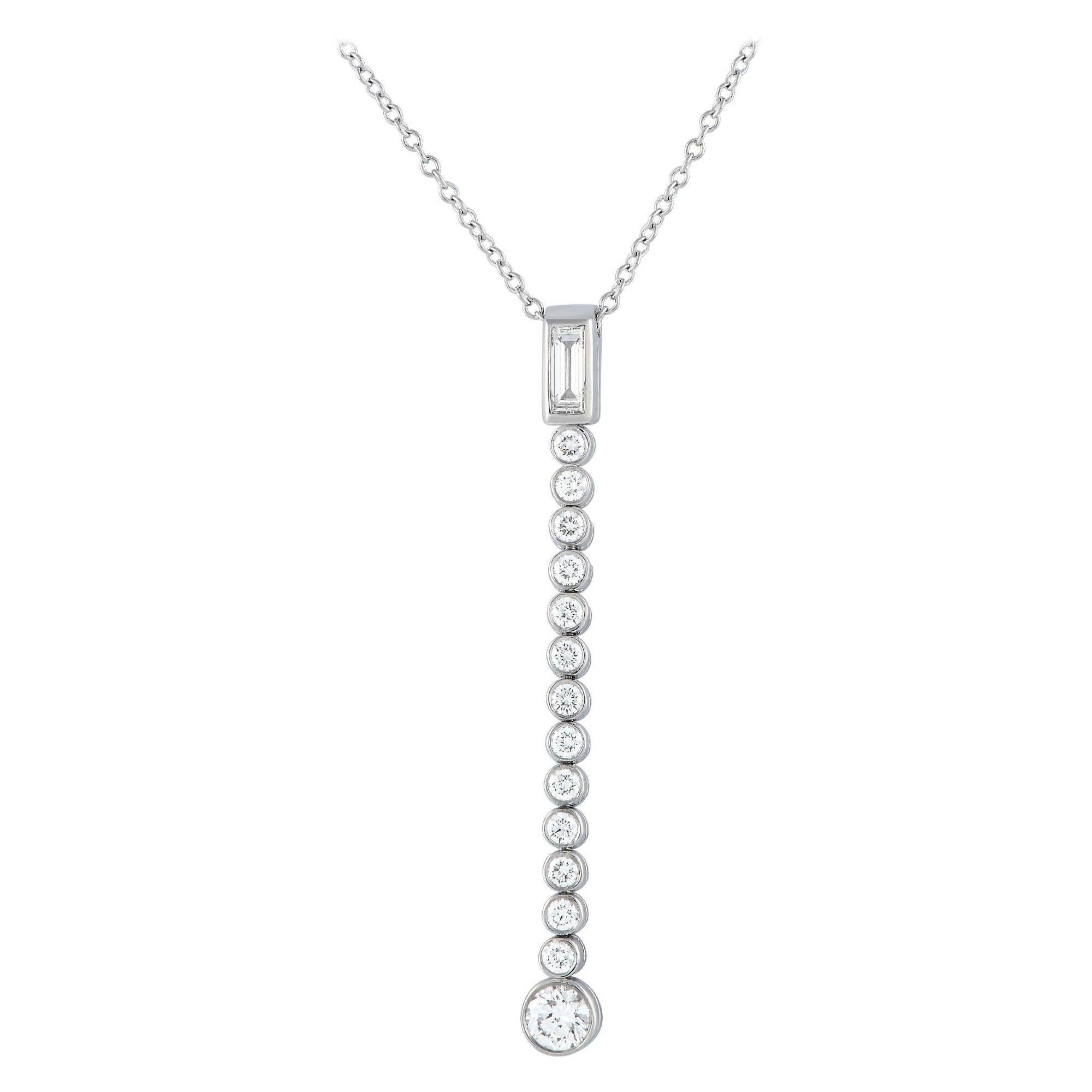 Tiffany & Co. Jazz Platinum 1.0 Carat Diamond Pendant Necklace