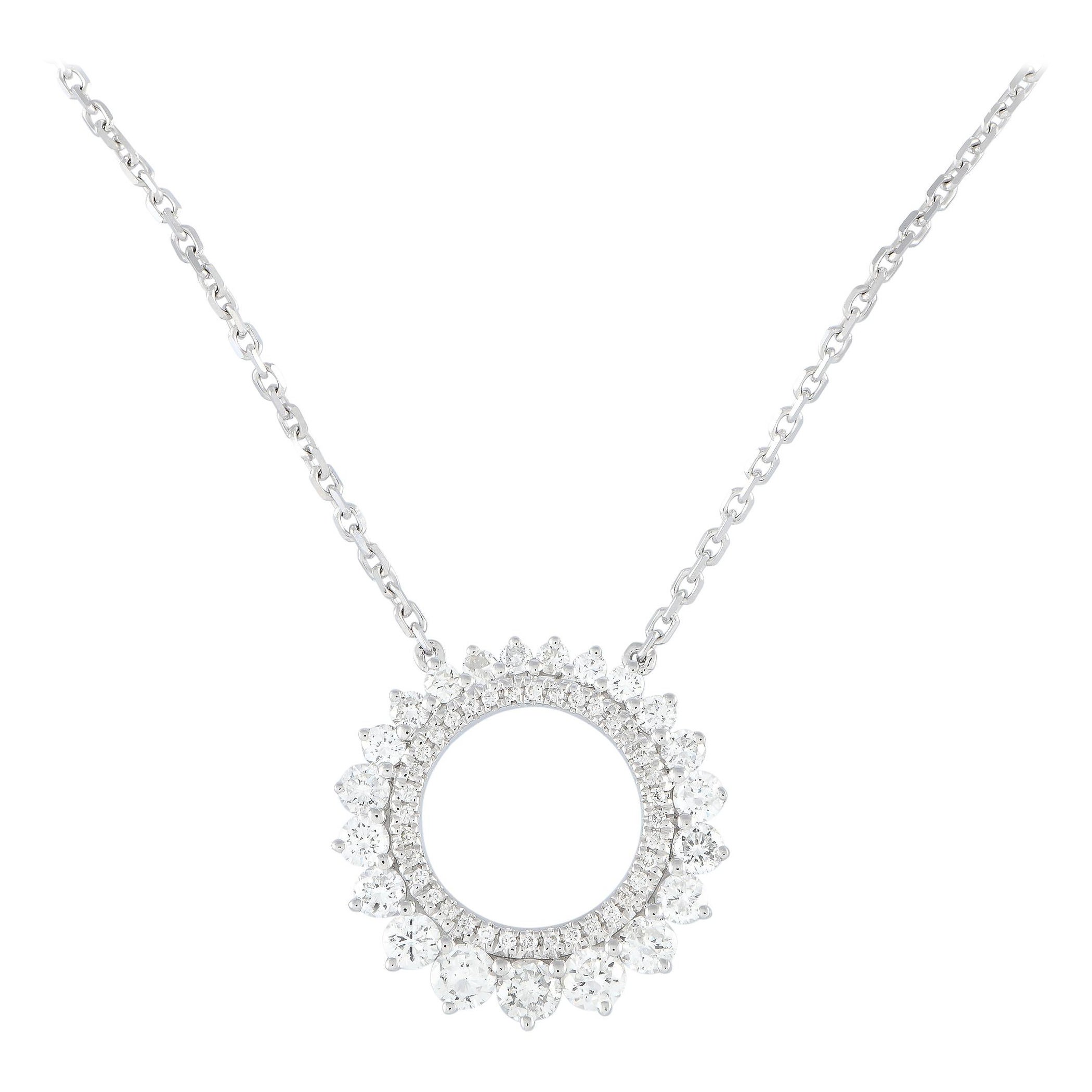 LB Exclusive 18Karat White Gold 0.75Carat Diamond Pendant Necklace