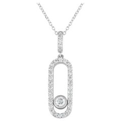 LB Exclusive 18k White Gold 0.32 Carat Diamond Pendant Necklace