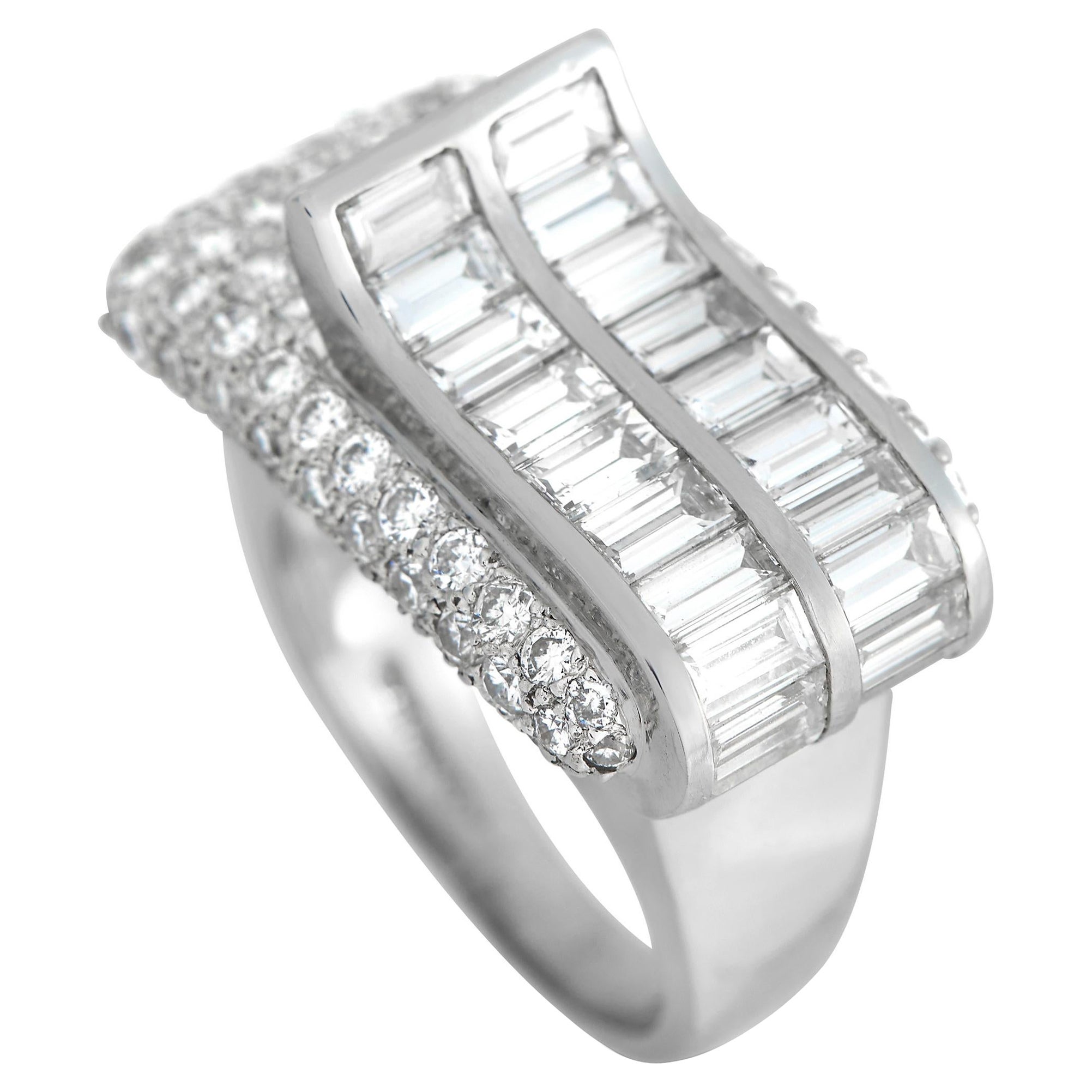 Charles Krypell Platinum 4.50 Carat Diamond Ring For Sale
