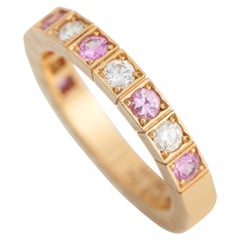 Cartier Lanières 18Karat Rose Gold Pink Sapphire and Diamond Band Ring