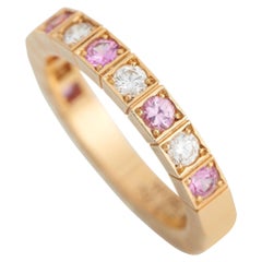 Cartier Lanières Ring aus 18 Karat Roségold mit rosa Saphiren und Diamanten