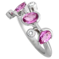 Cartier Meli Melo Platinring mit Diamanten und rosa Saphiren