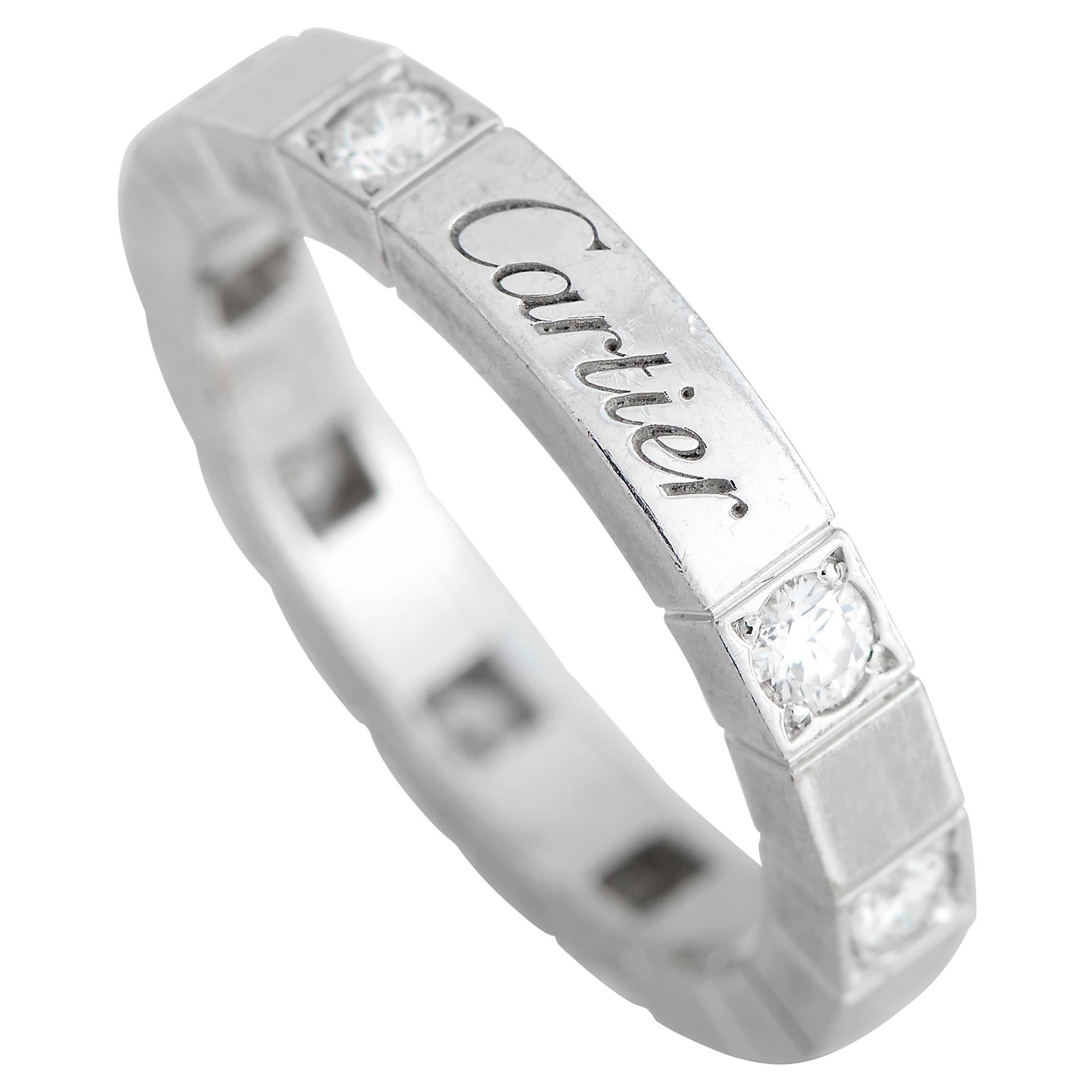 Cartier Lanières 18k White Gold Diamond Band Ring