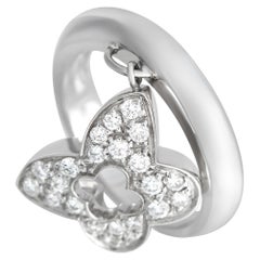 Io Si 18Karat White Gold 0.45Carat Diamond Butterfly Charm Ring