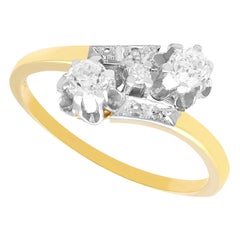 1920s 0.41 Carat Diamond and 14k Yellow Gold Twist Ring