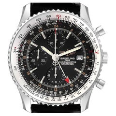 Breitling Navitimer World Black Dial Steel Mens Watch A24322 Box Papers