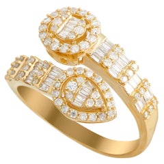 LB Exclusive 14Karat Yellow Gold 0.65Carat Diamond Bypass Ring