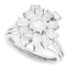 Anillo de compromiso de diamantes y platino de 2,76 quilates de los años 50