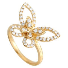 Lb Exclusive 18k Yellow Gold 0.50 Carat Diamond Butterfly Ring
